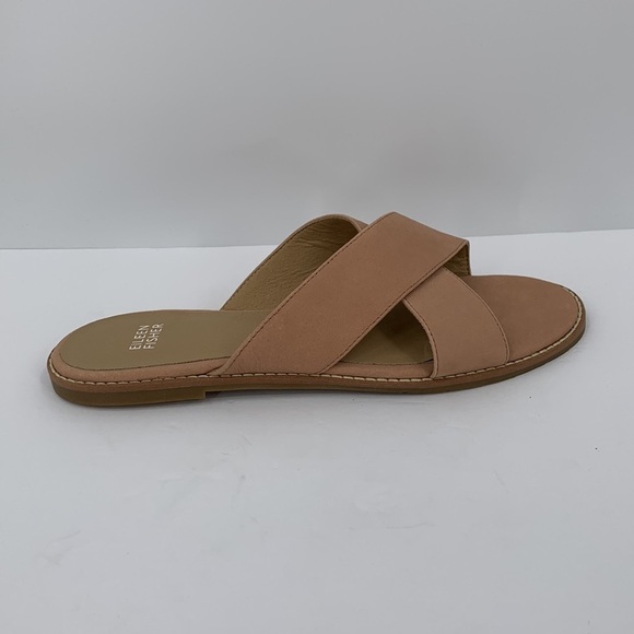 Eileen fisher cape crossover slide sandal shoe tan flat mule women new 9.5 - Picture 4 of 7